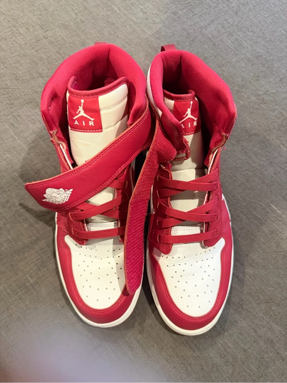 Jordan Men High-Top Sneakers in Red & White
